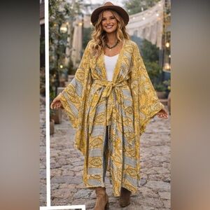 🆕 Kantha Bae‎ Spellbound Kimono Made w/ultra luxe vintage rasgulla saree silk.